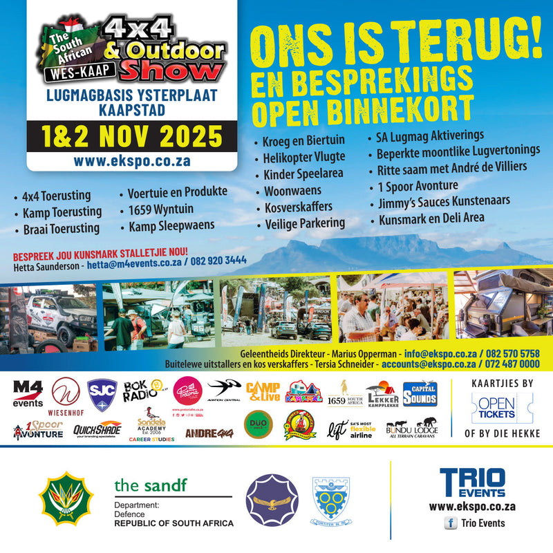 SA 4X4 & OUTDOOR SHOW WESTERN CAPE : SANDF YSTERPLAAT : 1 & 2 NOVEMBER 2025