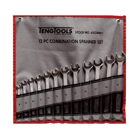 12PC Combination Spanner Set - Tool Roll