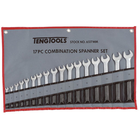 17PC Combination Spanner Set - Tool Roll