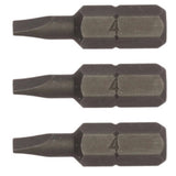 3PC 1/4inch Hex Drive 0.8X4.0MM Flat Bit 25MM