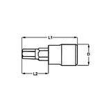 1/2 duim Drive Hex Bit Sok 8mm