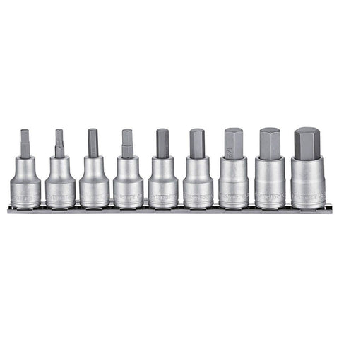 9PC 1/2Inch Drive Hex Bit Socket Set AF/Imperial