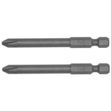 2PC 1/4inch Hex Drive PH2 Philips Bit 70MM