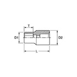 1/2inch Drive 6 Point Socket 15mm