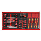 TengTools - 37inch PRO35™ roller cabinet FOAM tool kit 637 pieces red - TKW37R637F