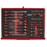 TengTools - 26inch PRO35™ stack FOAM tool kit 528 pieces red - TKS26R528F
