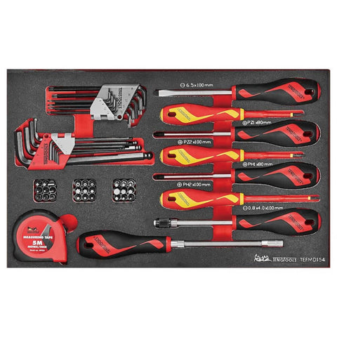 54PC Screwdriver & Hex/Torx Key Set in EVA Foam (with metric & imperial measuring tape)