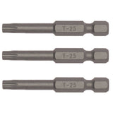 TengTools - 1/4inch TX Bits 50mm TX25 ×3 - TX5002503