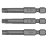 3PC 1/4inch Drive Hex TX30 Torx Bit 50MM