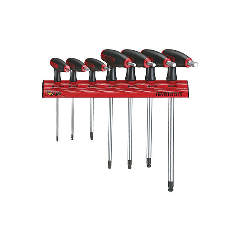 7PC T-Handle Hex Set with Wall Rack