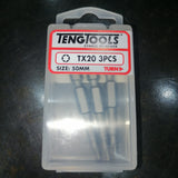 3PC 1/4" Hex Tx20 Tx Bit 50MM