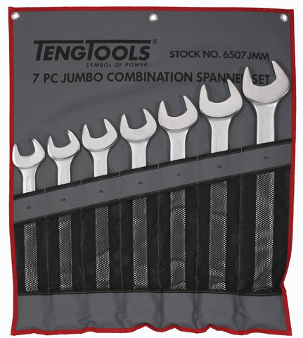 7PC Combination Spanner Set 33-50MM - Tool Roll