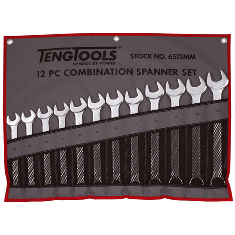 12PC Combination Spanner Set 20-32mm - Tool Roll