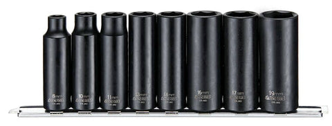 8PC 3/8'' Drive Impact Deep Socket Set Metric