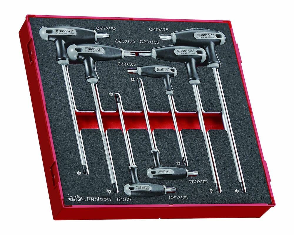 TengTools - T-Handle TX Key Set FOAM2 7 Pieces - TEDTX7