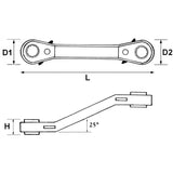 6PC Extra Strong Ratcheting Offset Ring Spanner Set