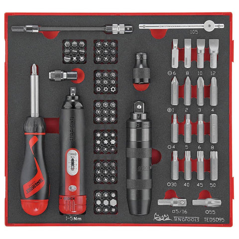 95PC Torque Screwdriver, Impact Driver & Bit Set in EVA