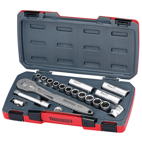 18PC 1/2" Drive Stainless Steel Socket Set